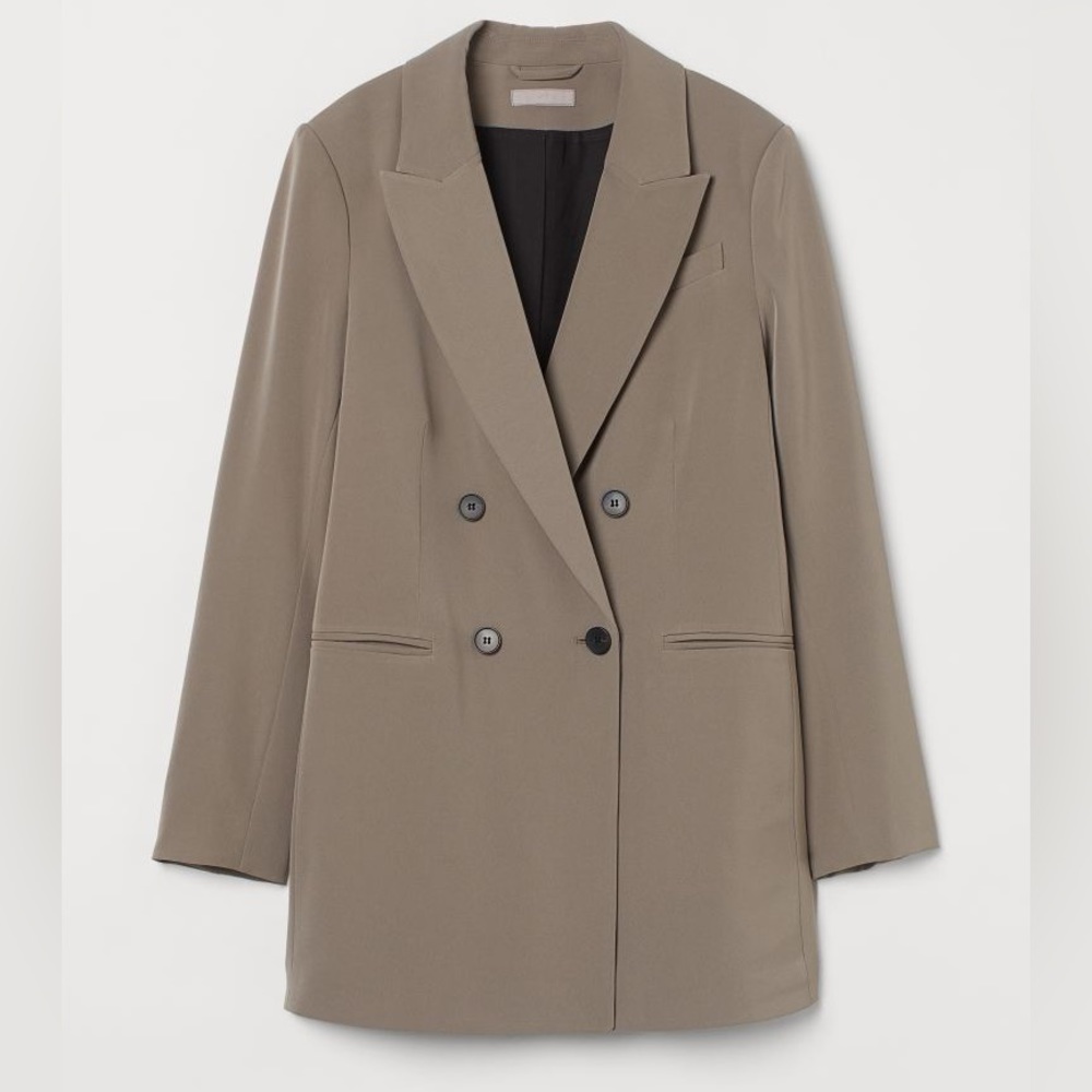 New Double-breasted Jacket in Dark taupe